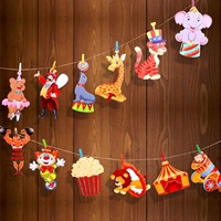 HAWIN — fournitures de fête découpé de carnaval 36 pièces, décoration murale pour fête à thème cirque, cadeaux d'anniversaire, carnaval