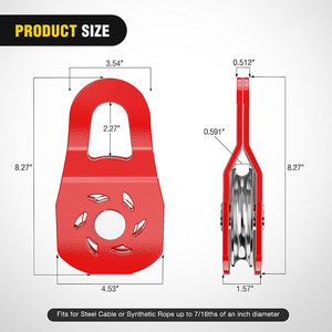 Nhà Máy Giá thép carbon 4x4 off-road 10 tấn tời phục hồi Kit snatch khối ròng rọc phục hồi để bán - Product Image 3