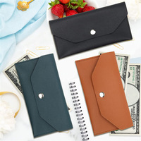 Portefeuille enveloppe en cuir PU fin et minimaliste de luxe pour homme, porte-cartes de visite, grande capacité, organiseur de cartes de crédit et d'argent, avec protection RFID