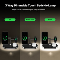 Tragbare Desktop-Handy uhr Drahtlose Ladestation mit Nachttisch lampe 3 in 1 15W Magnetisches kabelloses Schnell ladegerät