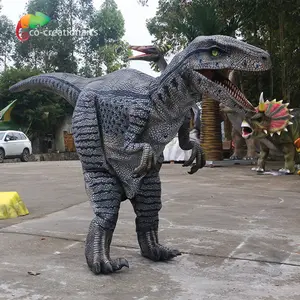 Dinossauro de fibra de vidro animatronic para venda, adulto realista fantasia de dinossauro para venda