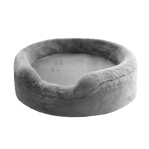 Sofá cama redondo para mascotas al por mayor, piel sintética de conejo esponjosa con funda de cojín extraíble lavable para perros y gatos pequeños - Product Image 6