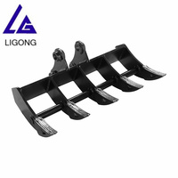 Râteau pour Excavateur 1200mm(2,8-3,5t), Goupille 40mm-Bras 145mm-Interaxe 185mm, Poids 80 Kg