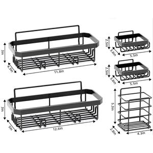 ชั้นวางของในห้องน้ำ ชั้นวางสบู่แบบไม่ต้องเจาะผนัง ชั้นวางของใช้ในห้องน้ำสแตนเลสแบบติดผนัง ชั้นวางของสองชั้นทันสมัย - Product Image 4