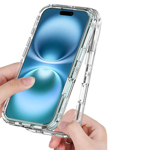Coque de téléphone transparente antichute 3-en-1 à quatre coins pour <span class=keywords><strong>Xiaomi</strong></span> 15 14 14T 13T Pro Poco F7 X6 X7 Pro C61 C75 – Vente en gros – Effet fumé - Product Image 5