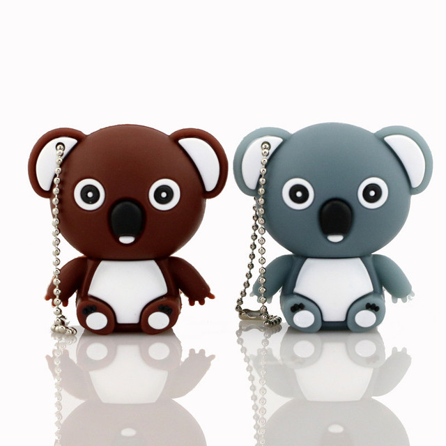 New Design High Quality USB Flash Drive Creative Koala Shaped 4GB 16GB 32GB 64GB 2.0 Memory Stick Gift Toy Drive 2.0