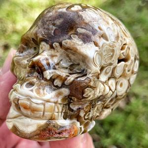 Crânes en calcite chocolat de haute qualité en gros, ornements suspendus, artisanat en cristal scintillant pour la guérison - Product Image 6