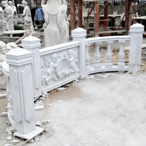 Popolari Statue in Rilievo di Angioletti in Pietra Scolpita, Balaustra in Marmo Bianco per Decorazioni Esterne - Product Image 1