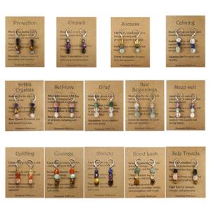 Boucles d'oreilles en pierre de cristal dégringolé de guérison naturelle faites à la main forme irrégulière pierres précieuses gravier goutte bijoux de mode - Product Image 6