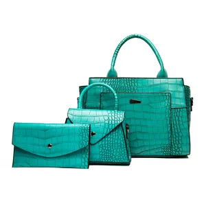 Trendy Handbag Three Piece Set Colorful High Quality Crocodile Skin Women's Bags 2023 Handheld