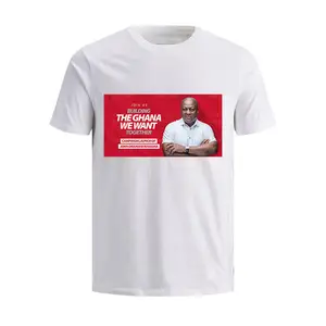 Precio al por mayor 120 Gsm Factory Direct Plain Ghana Presidente Camisetas Elecciones Campaña Camiseta promocional