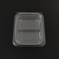 Contenants alimentaires jetables en PET transparent à 2 compartiments OEM/ODM, boîte antivol à clapet, marque SUBANG, forme rectangulaire