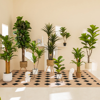 Künstliche Pflanzen Geigenblatt-Feige Ficus Lyrata Banyanbaum Heim Garten Büro Dekoration
