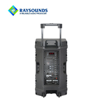 Enceinte portable sur roulettes de 15 pouces avec microphone sans fil, basses puissantes, système de sonorisation rechargeable pour l'extérieur, idéale pour le marché africain