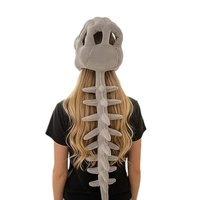 Coiffe en peluche amusante et créative en forme de tête de dinosaure (Tyrannosaurus Rex) ou de dragon chinois, exosquelette portatif en polyester