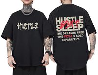 T-shirt Unisex Oversize a Girocollo in Cotone Pesante a Maniche Corte con Citazione Motivazionale per Imprenditori, Stile Vintage Streetwear Hip Hop
