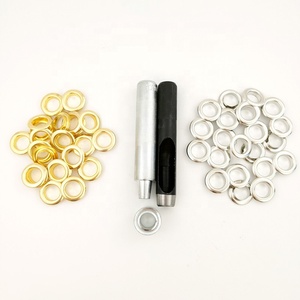 100pcs 6mm Eyelets Fasteners <b>Kit</b> Prong Snap Button Copper Brass Grommets <b>DIY</b> Clothing Bag Leather Craft Garment Boat Hardware Te - Product Image 1