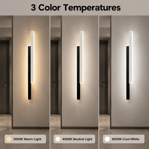 Applique murale LED linéaire moderne en acrylique et métal, décorative pour intérieur, CCT sélectionnable, pour maison, hôtel, couloir, 23W - Product Image 4