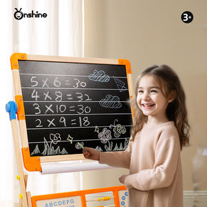 لوح رسم خشبي متعدد الوظائف للأطفال، حامل رسم خشبي قابل للتعديل ذو وجهين - Product Image 2