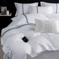 Ensemble de literie en coton de luxe de style moderne, 4 pièces, écologique et durable, tailles personnalisables pour les hôtels (toutes saisons)