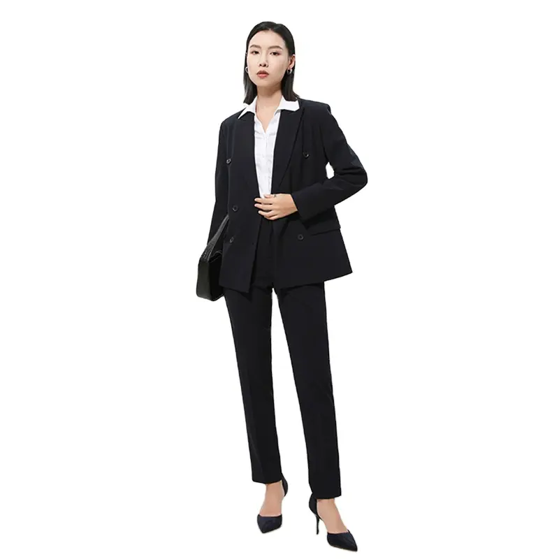 Black Women Blazer 2021 Formal Blazers Lady Office Work Suit Pockets Jackets Coat Slim Black Women Blazer Femme Jackets Femme