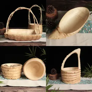 Natural Bamboo Root Fruit Plate Classical Basin Handmade Basket With Competitive Price