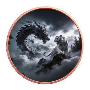 Monete del Drago 1 Oncia Troy 999 Rame Puro, Battaglia Drago e Tigre ad Alta Definizione, Monete in Rame <span class=keywords><strong>Commemorative</strong></span> e Regalo per le Festività - Product Image 2