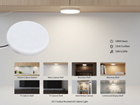 Lumière LED sous-armoire moderne minimaliste à montage en surface, dimmable, à économie d'énergie, compacte, ronde, garantie 3 ans, 5017-11
