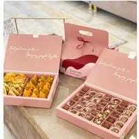 Boîte en papier pour traiteur, emballage alimentaire en gros, plateau de desserts avec séparateurs pour thé de l'après-midi, bonbons, fruits arabes, chocolats et biscuits