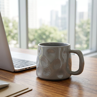Tasse à café en céramique grande capacité, couleur unie, façonnée à la main, série Crème, tasse à thé de haute qualité, vaisselle de table pour la maison
