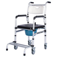 Chaise de douche mobile, fauteuil de douche, chaise de toilette avec repose-pieds pour patients, personnes âgées, usage domestique
