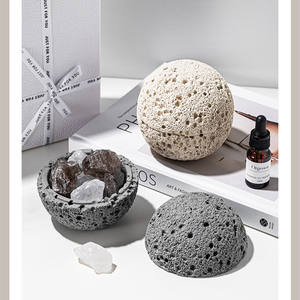 Contenedor de vela de cemento vacío superficie rugosa única <span class=keywords><strong>piedra</strong></span> volcánica vela tarro velas taza para decoración del hogar - Product Image 3