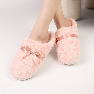 <span class=keywords><strong>Ciabatte</strong></span> <span class=keywords><strong>in</strong></span> velluto con fiocco di pelliccia per ragazze punta morbida facile da abbinare a casa mocio di cotone ispessito invernale <span class=keywords><strong>in</strong></span> <span class=keywords><strong>gomma</strong></span> popolare estiva - Product Image 4