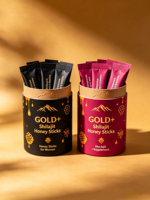Lot de bâtonnets de miel de Shilajit pur de l'Himalaya OEM – Formule GOLD+ pour l'énergie et la vitalité des hommes et des femmes – Coffret couple puissant