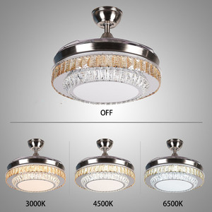 Lámparas de Techo con Ventilador para Sala de Estar, Directas de Fábrica, con Control Remoto, Regulables, 3CCT, Motor DC Reversible, Aspas de PC - Product Image 4