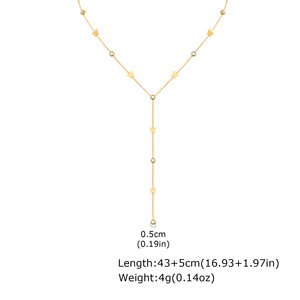 Mode Edelstahl Schmuck 18 Karat vergoldet Herz Kreuz Schmetterling Vier blatt Klee Zirkon Sexy Halsreif Y Lariat Halskette - Product Image 3