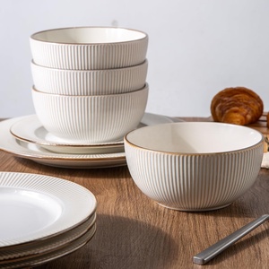 <span class=keywords><strong>Service</strong></span> de table en céramique <span class=keywords><strong>beige</strong></span> 18 pièces avec gaufrage, <span class=keywords><strong>vaisselle</strong></span> en céramique élégante pour 6 personnes, <span class=keywords><strong>service</strong></span> de table avec bordure dorée - Product Image 4