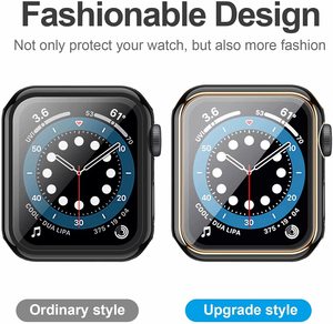 Custodia Protettiva Rigida in Vetro Temperato per <span class=keywords><strong>Apple</strong></span> <span class=keywords><strong>Watch</strong></span> 11 10 9 8 <span class=keywords><strong>49mm</strong></span> 46mm 42mm 44mm 40mm 41mm 45mm con Cornice in Plastica e Paraurti - Product Image 4