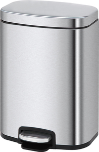 50L Stainless Steel Metal Pedal Trash Can Kitchen Trash <strong>Bin</strong> Big Volume <strong>Square</strong> Household Foot Pedal Steel Waste <strong>Bins</strong> - Product Image 3