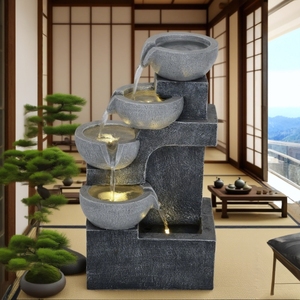 Işık ile açık hava bahçe dekorasyonu reçine şelale havuz çeşme kapalı yaratıcı Waterscape çeşme - Product Image 5