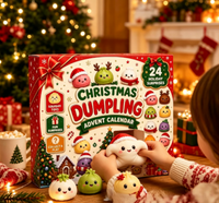 Calendrier de l'Avent Squishies Noël 2026 : Jouets Squishy Mignons en Forme de Chignon, Boîte Mystère Compte à Rebours, Coffret Cadeau Anti-stress à Presser