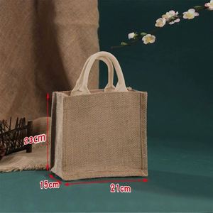 Laminated Jute & Burlap Tote Bag - Sturdy & Stylish for Shopping, Travel & Storage - Product Image 3