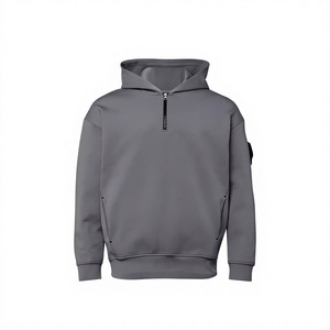 Custom Men's Heavyweight Half Zip Hoodie Oversized Pullover Cotton Fleece Hoodie with Kangaroo Pocket OEM ODM - Product Image 1