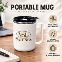 Harga Grosir Murah Langsung 430ml Mug Kopi Stainless Steel Termos Cangkir Mobil Dinding Ganda Vacuum Flask Tumbler