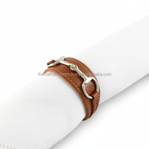 Anillo para Servilletas de Cuero con Diseño de Estribo de Caballo, Estilo Moderno 2024, Porta Servilletas al por Mayor para Hoteles y Restaurantes - Product Image 1