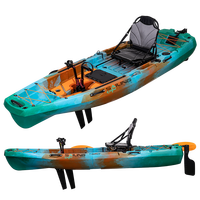 Kayak de pêche à siège unique de 10 pieds, stable et flexible, en plastique, avec pagaie, cadeau pour pêcheur, en vente