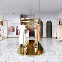 Porte-vêtements et rails de plafond style mode, hauteur réglable, pour suspendre les vêtements du plafond, doré, pour l'affichage de chaussures