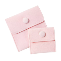 Pochette à bijoux carrée en feutre personnalisée, double face, avec rabat en peluche et fermeture à bouton-pression, tailles 7*7cm et 10*10cm