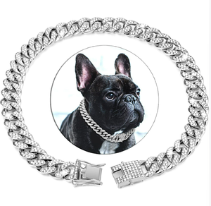 लक्जरी ठोस पंख स्टेनलेस स्टील कुत्ते कॉलर और पट्टा किट के साथ चोक नेकलेस बैली लिंक क्यूबन श्रृंखला - Product Image 4