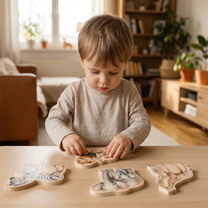 Rompecabezas <span class=keywords><strong>de</strong></span> <span class=keywords><strong>Animales</strong></span> <span class=keywords><strong>de</strong></span> Madera Montessori para Niños Pequeños <span class=keywords><strong>de</strong></span> 1 a 3 Años, Piezas Grandes Fáciles <span class=keywords><strong>de</strong></span> Agarrar, Pintura a Base <span class=keywords><strong>de</strong></span> Agua - Product Image 5